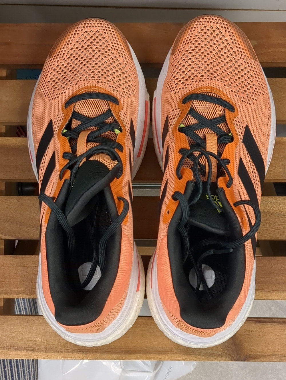 adidas Orange and Black Mesh Running Sneakers
